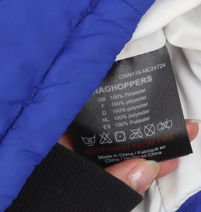 Craghoppers Womens Blue Puffer Jacket Size 10 Hooded Lightweight Outdoor