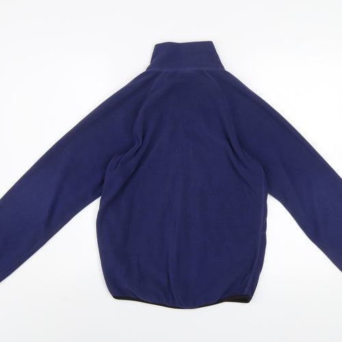 H&M Girls Blue Fleece Zip-Up Activewear Jacket Size 14 Regular Fit