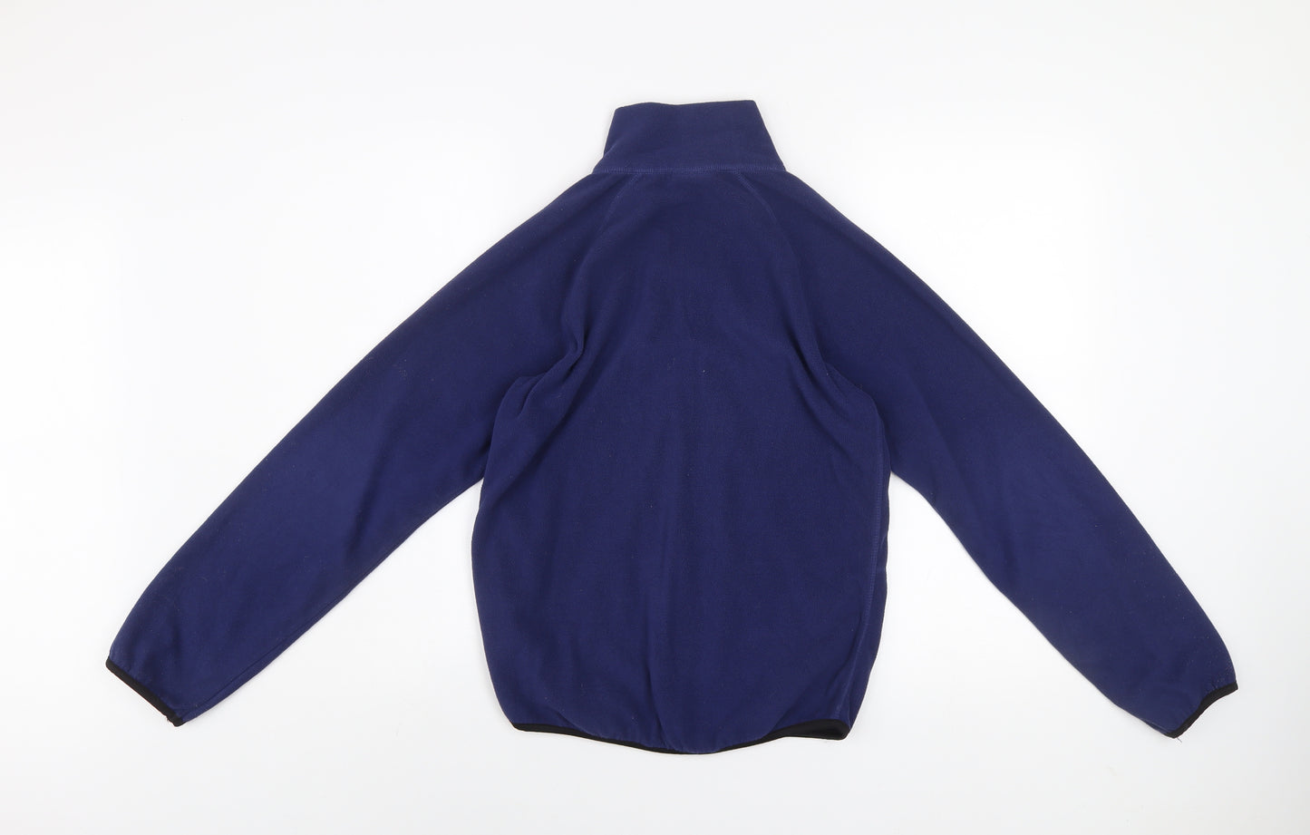 H&M Girls Blue Fleece Zip-Up Activewear Jacket Size 14 Regular Fit