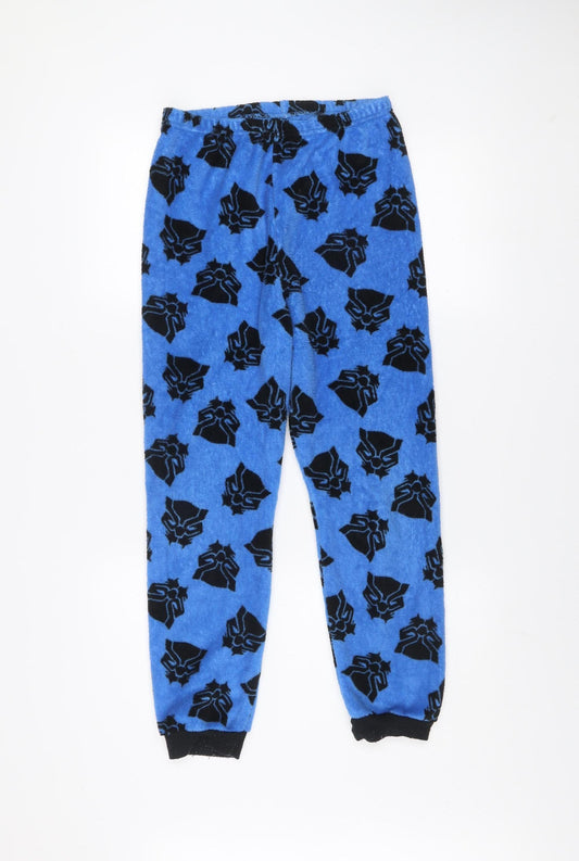 Primark Boys Blue Marvel Black Panther Fleece Pyjama Pants 12-13 Years