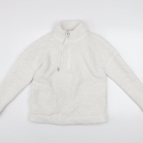 John Lewis ANYDAY Women White Fleece Pullover Hoodie Size S