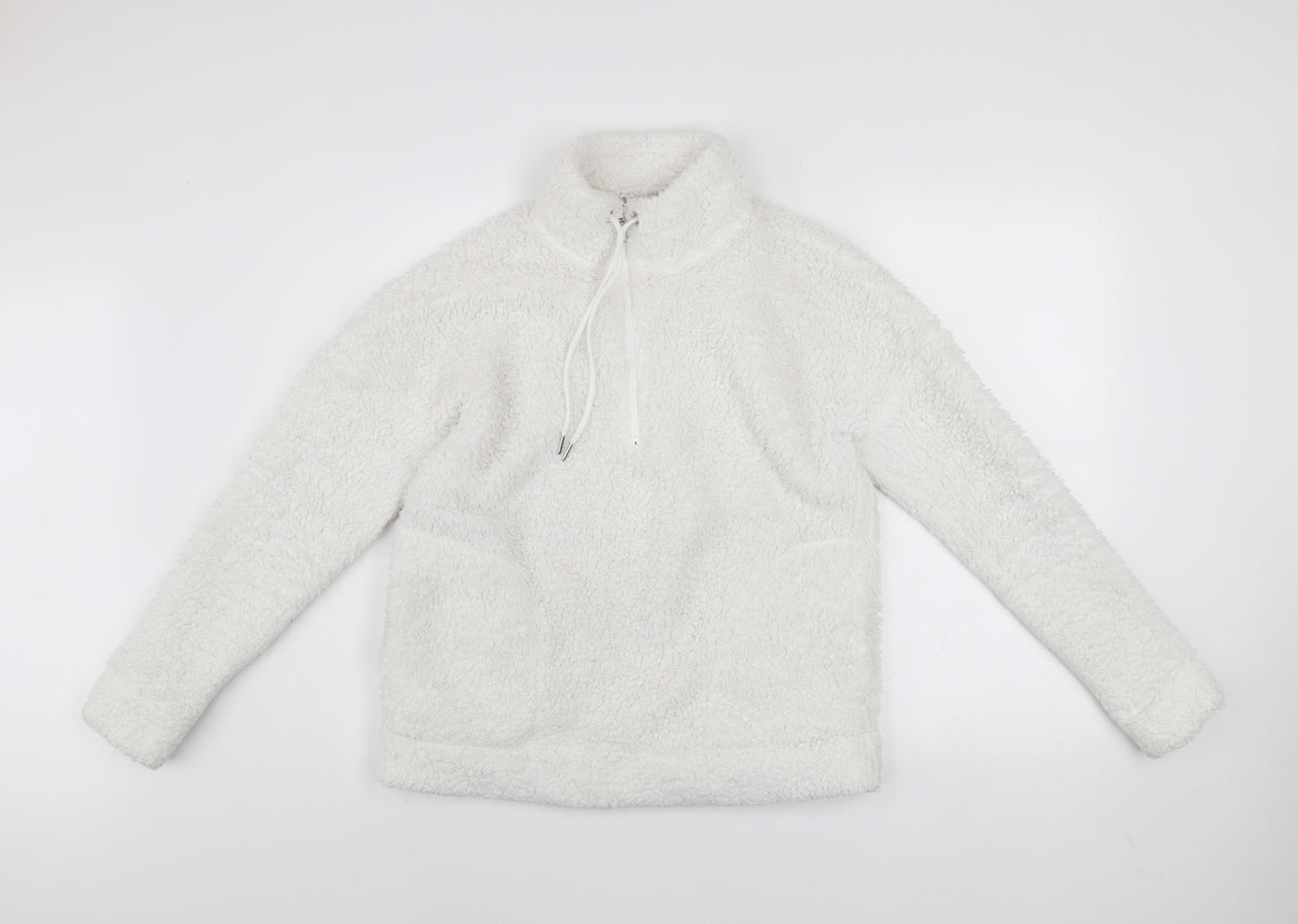 John Lewis ANYDAY Women White Fleece Pullover Hoodie Size S