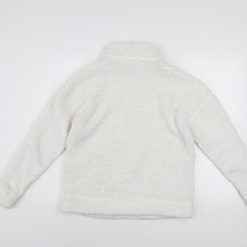 John Lewis ANYDAY Women White Fleece Pullover Hoodie Size S