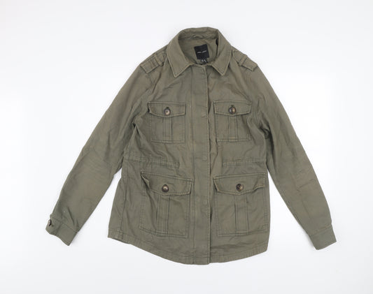 New Look Women's Green Cotton Military Jacket UK 10
