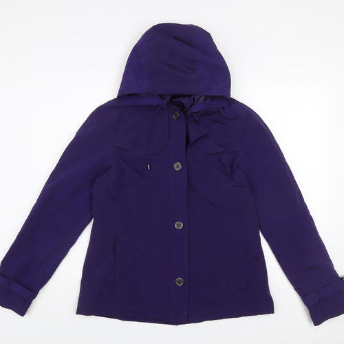 Lands' End Women's Purple Hooded Rain Jacket Size S