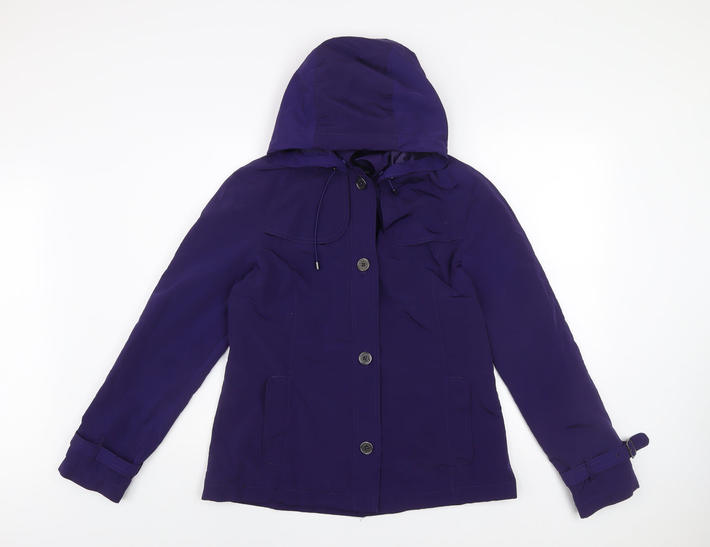 Lands' End Women's Purple Hooded Rain Jacket Size S