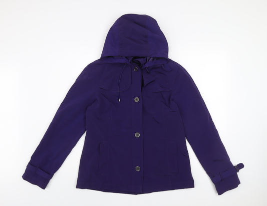Lands' End Women's Purple Hooded Rain Jacket Size S