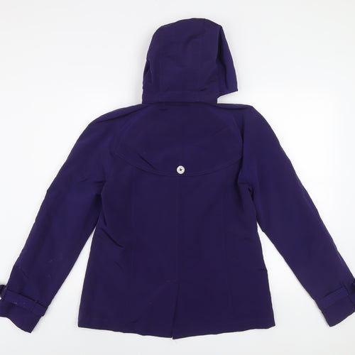 Lands' End Women's Purple Hooded Rain Jacket Size S