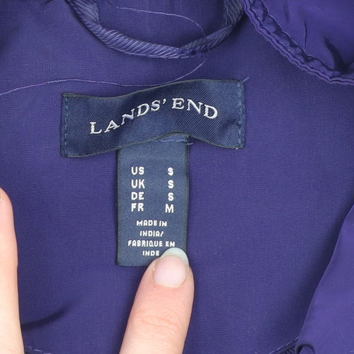 Lands' End Women's Purple Hooded Rain Jacket Size S