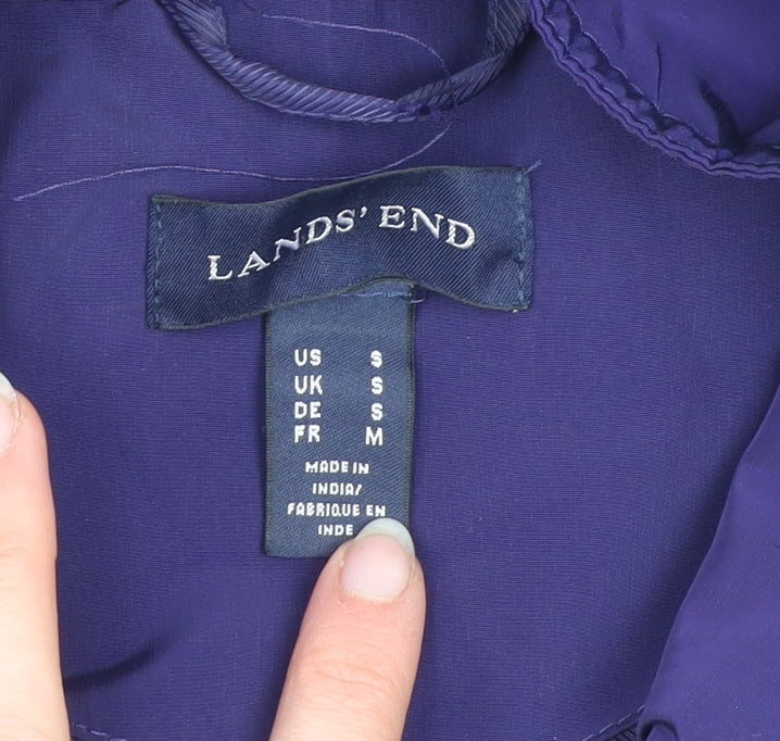 Lands' End Women's Purple Hooded Rain Jacket Size S