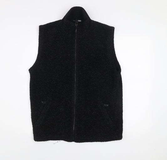 George Men’s Black Fleece Bodywarmer Gilet Waistcoat Size M