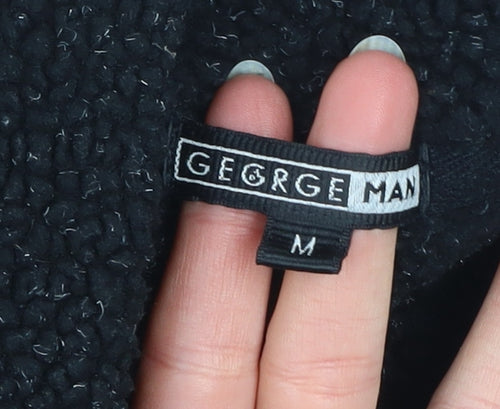 George Men’s Black Fleece Bodywarmer Gilet Waistcoat Size M