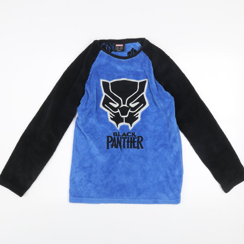 Marvel Boys Blue Black Panther Fleece Long Sleeve Pyjama Top 12-13 Years