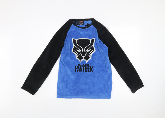 Marvel Boys Blue Black Panther Fleece Long Sleeve Pyjama Top 12-13 Years