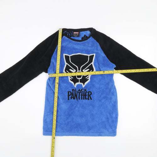 Marvel Boys Blue Black Panther Fleece Long Sleeve Pyjama Top 12-13 Years
