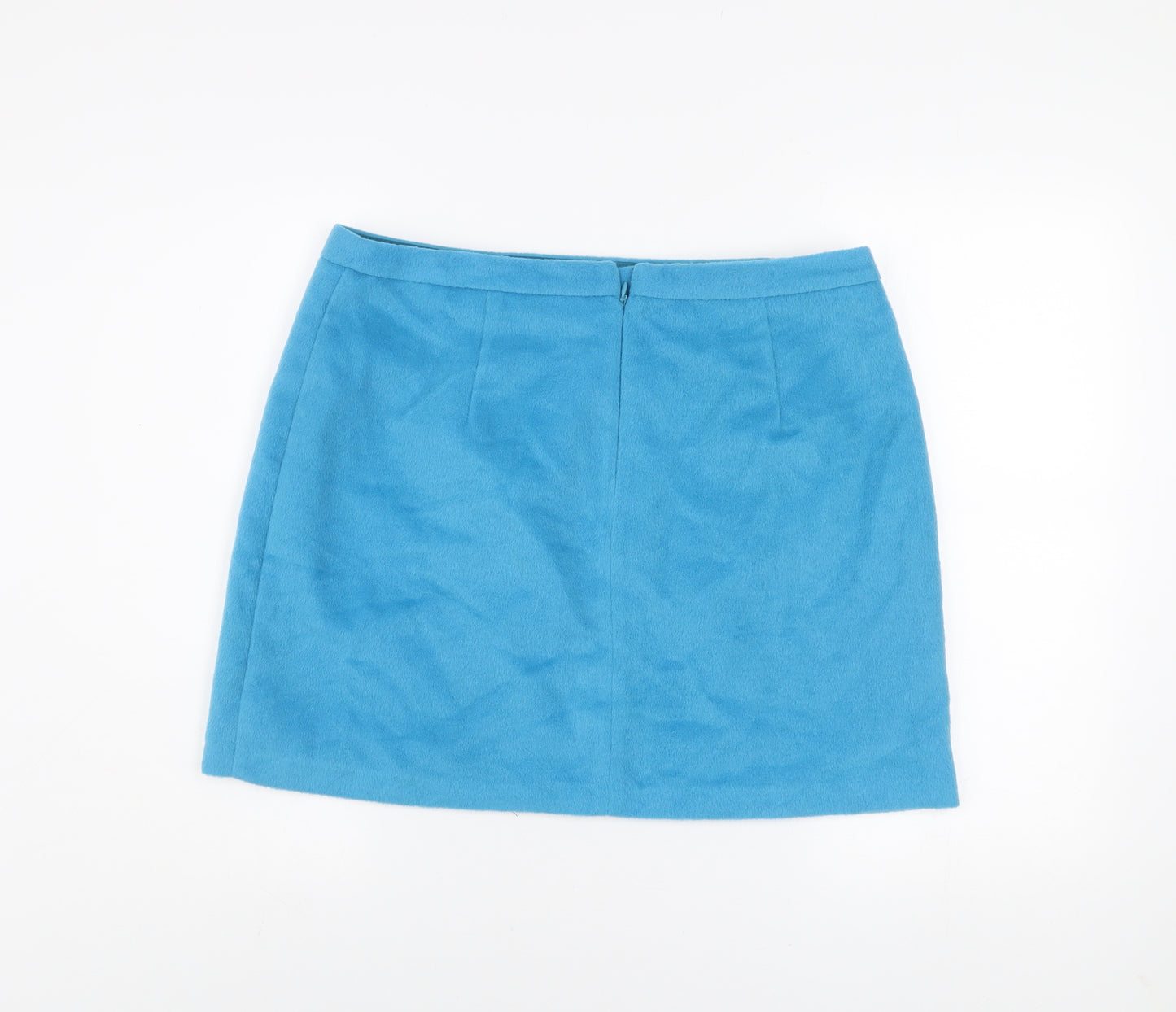 Marks and Spencer Women Blue Short Wool Blend Pencil Skirt Size 16