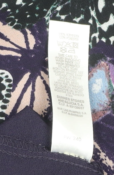 Dunnes Women’s Purple Butterfly Print Chiffon Blouse Size 14