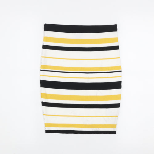 New Look Women’s Multicoloured Striped Pencil Skirt Size M