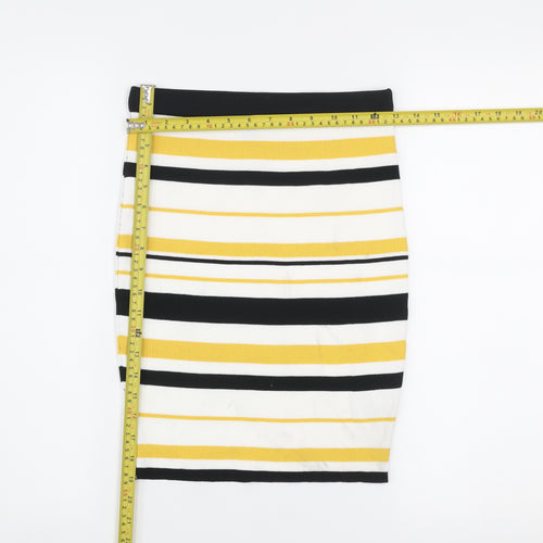 New Look Women’s Multicoloured Striped Pencil Skirt Size M
