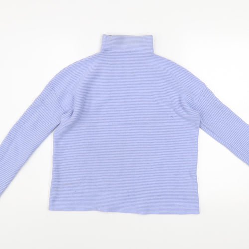 French Connection Women’s Blue Roll Neck Ribbed Knit Jumper Size S