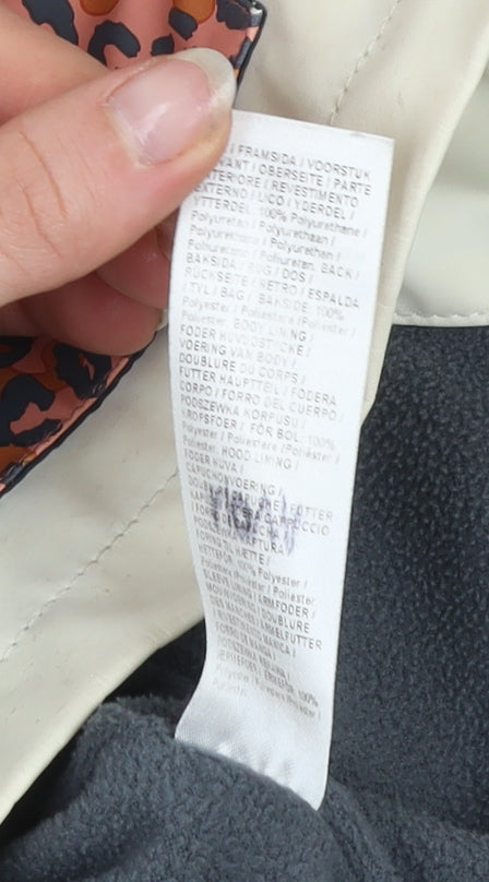 River Island Girls Pink Leopard Print Hooded Rain Coat 2-3 Years