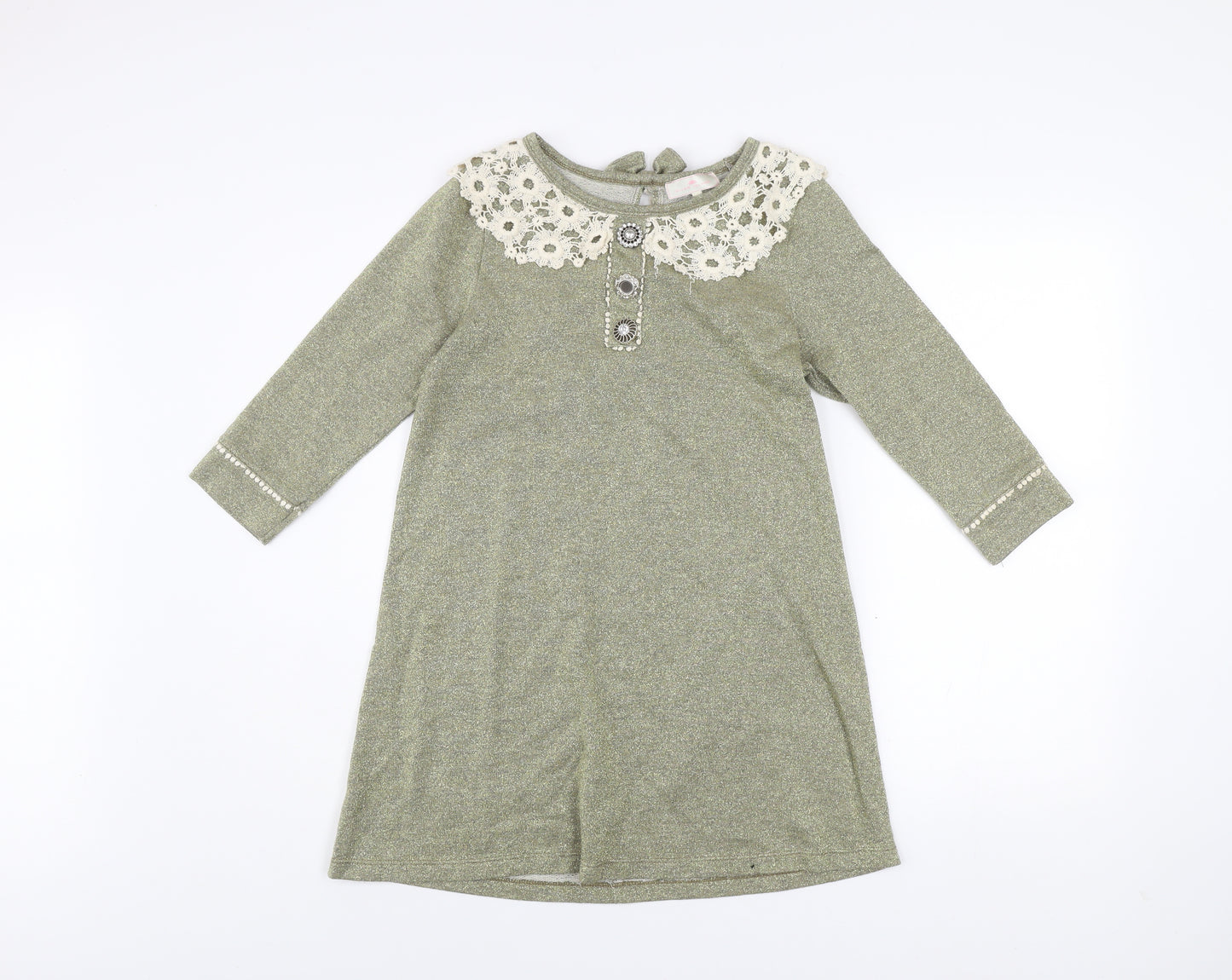 River Island Women’s Green Lace Collar Shift Dress Size 10