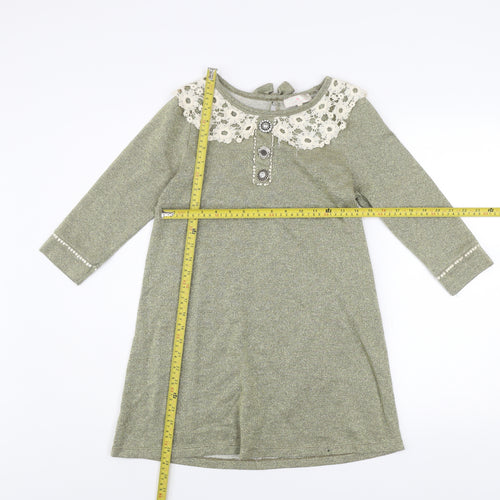 River Island Women’s Green Lace Collar Shift Dress Size 10