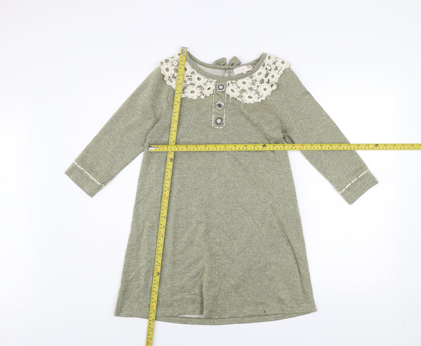 River Island Women’s Green Lace Collar Shift Dress Size 10