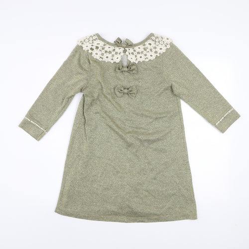 River Island Women’s Green Lace Collar Shift Dress Size 10