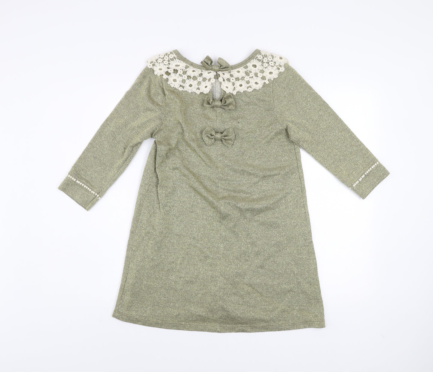 River Island Women’s Green Lace Collar Shift Dress Size 10