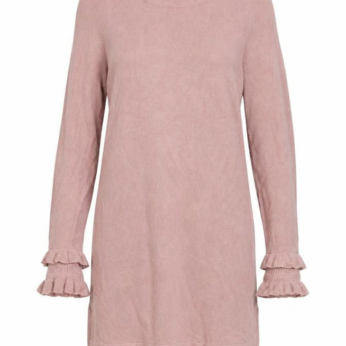 Laura Ashley Women Pink Knit Jumper Dress Size 12 Ruffle Sleeve