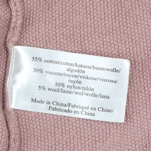 Laura Ashley Women Pink Knit Jumper Dress Size 12 Ruffle Sleeve