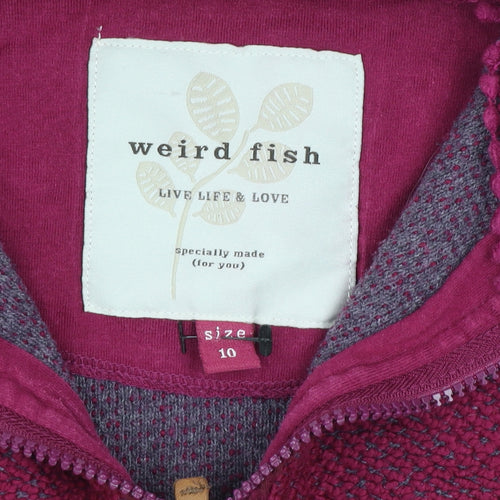 Weird Fish Women's Red 1/4 Zip Cotton Blend Pullover Sweatshirt Size 10