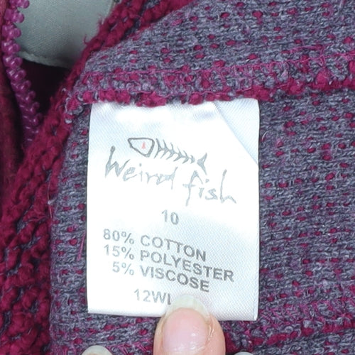 Weird Fish Women's Red 1/4 Zip Cotton Blend Pullover Sweatshirt Size 10
