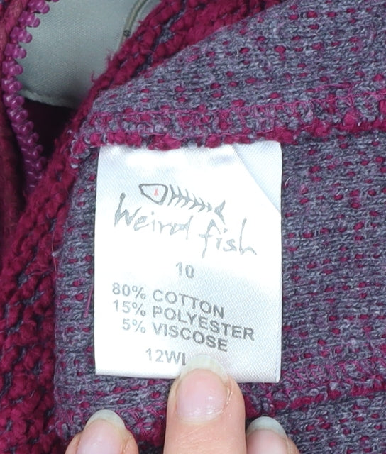 Weird Fish Women's Red 1/4 Zip Cotton Blend Pullover Sweatshirt Size 10