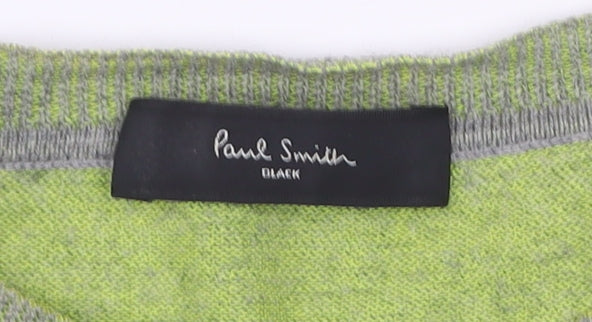 Paul Smith Women Grey Wool Viscose Short Sleeve Cardigan L