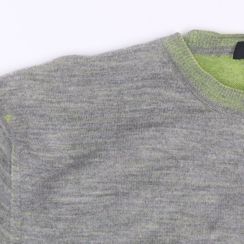 Paul Smith Women Grey Wool Viscose Short Sleeve Cardigan L