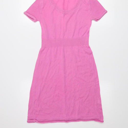H&M Women’s Pink Cotton Knit Knee Length T-Shirt Dress Size 6