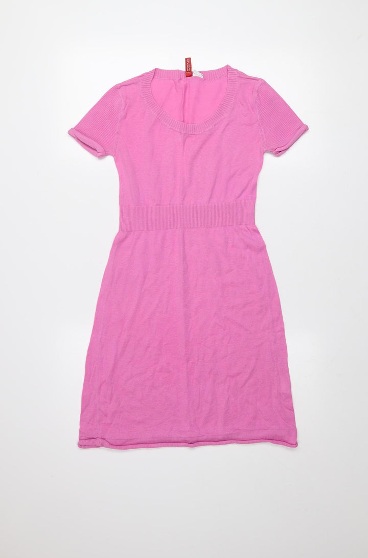 H&M Women’s Pink Cotton Knit Knee Length T-Shirt Dress Size 6
