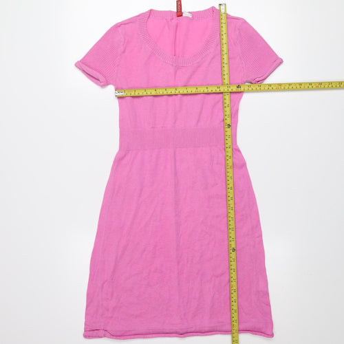 H&M Women’s Pink Cotton Knit Knee Length T-Shirt Dress Size 6