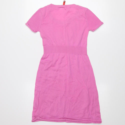 H&M Women’s Pink Cotton Knit Knee Length T-Shirt Dress Size 6