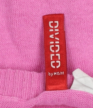 H&M Women’s Pink Cotton Knit Knee Length T-Shirt Dress Size 6