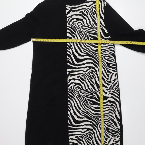 Morphy Art Group Women’s Black Zebra Knit Shift Dress Size S