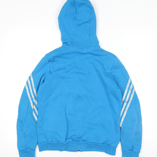 Adidas Boys Blue 11-12 Years Hooded Full Zip Track Jacket