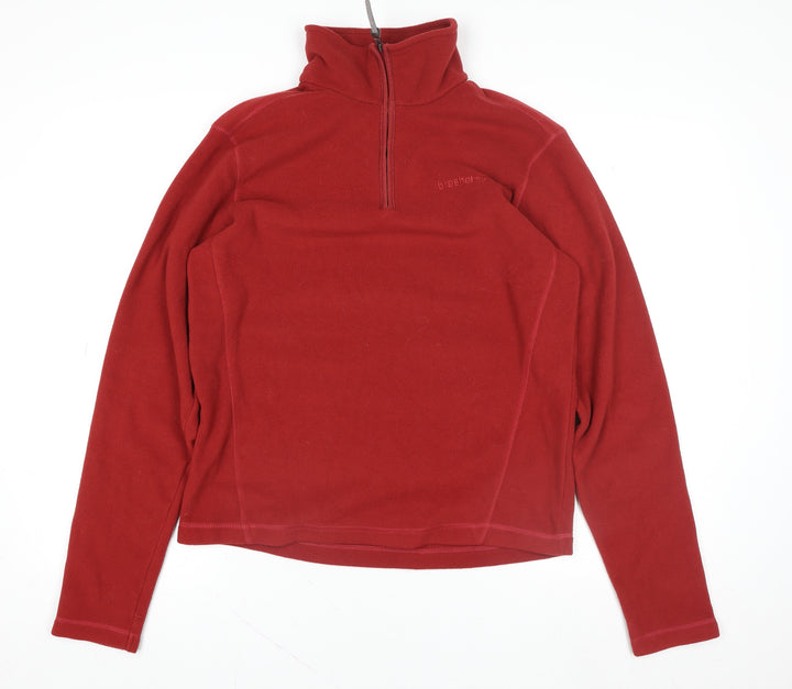 Brasher Men’s Red Fleece 1/4 Zip Pullover Sweatshirt Size S