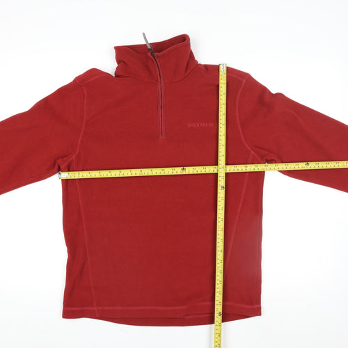 Brasher Men’s Red Fleece 1/4 Zip Pullover Sweatshirt Size S