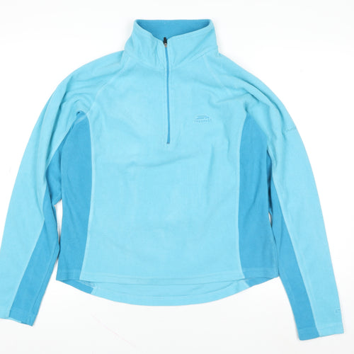 Trespass Women Blue L 1/2 Zip Fleece Pullover Sweatshirt Outdoor Hiking