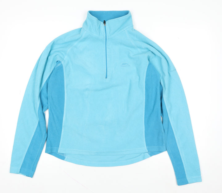 Trespass Women Blue L 1/2 Zip Fleece Pullover Sweatshirt Outdoor Hiking