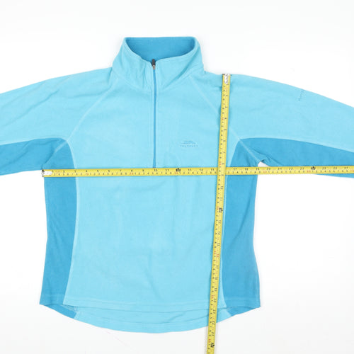 Trespass Women Blue L 1/2 Zip Fleece Pullover Sweatshirt Outdoor Hiking