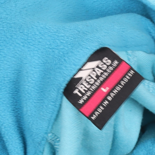 Trespass Women Blue L 1/2 Zip Fleece Pullover Sweatshirt Outdoor Hiking
